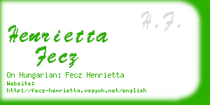 henrietta fecz business card